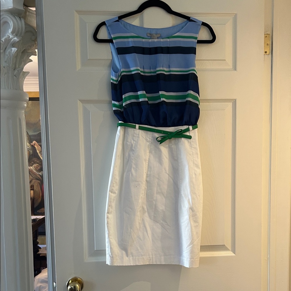 H&M Blue and Green Striped Dress